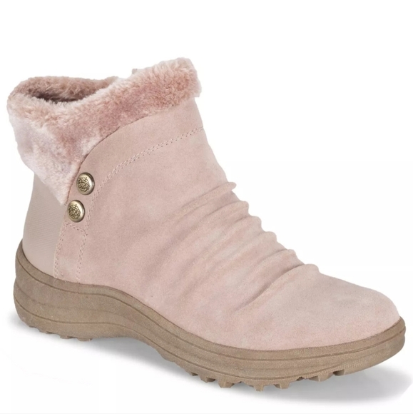 BARETRAPS Womens Leather Snow Boots Taupe Insulated Weatherproof Zip-Up, Size 11 - Picture 1 of 5